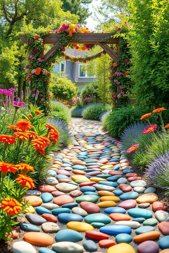 vibrant artistic garden pathways