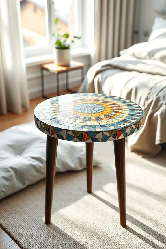 vibrant artistic mosaic table