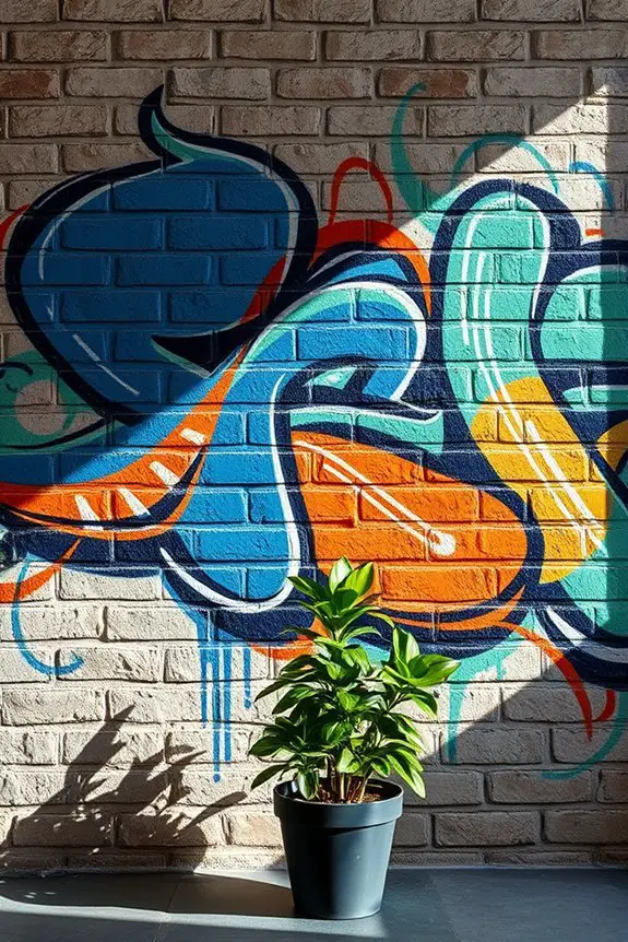 vibrant artistic wall murals