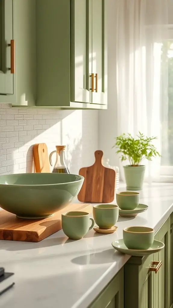 vibrant avocado green pottery