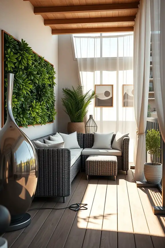 vibrant balcony art display