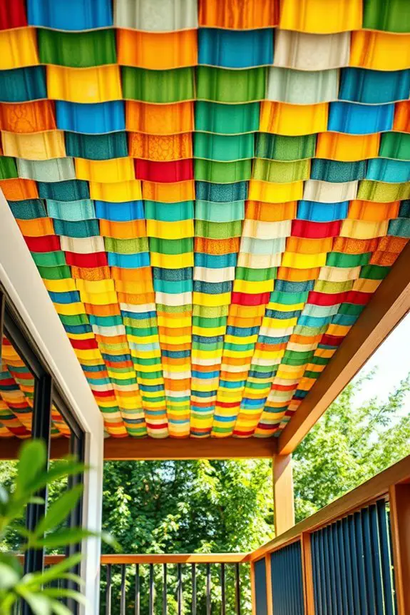 vibrant balcony ceiling shingles