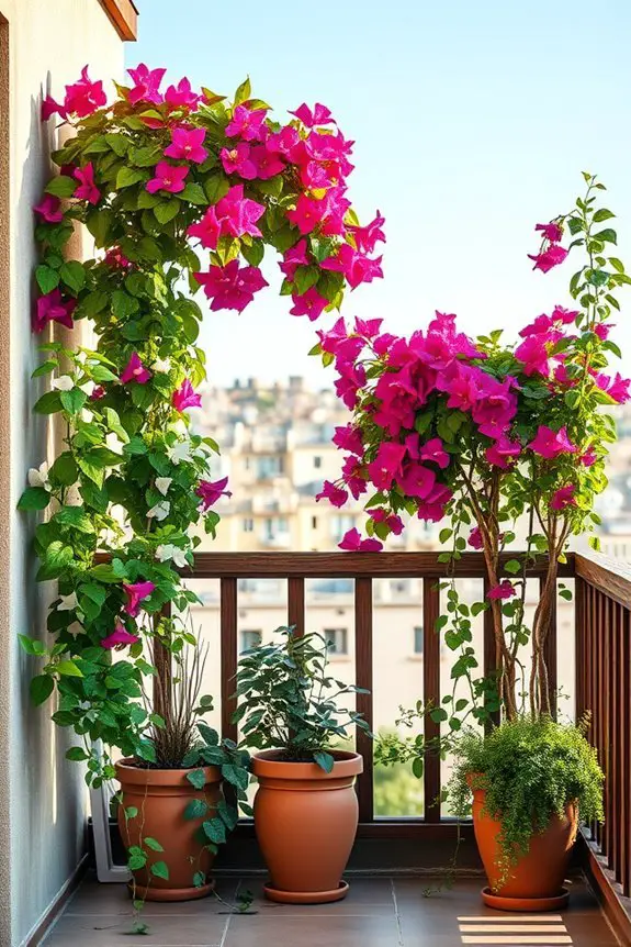 vibrant balcony climbing plants