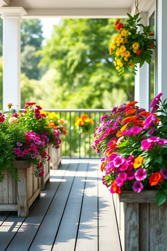 vibrant balcony flower arrangements