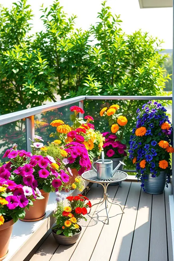 vibrant balcony garden blooms