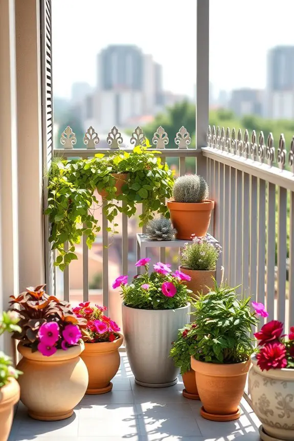 vibrant balcony pot fencing
