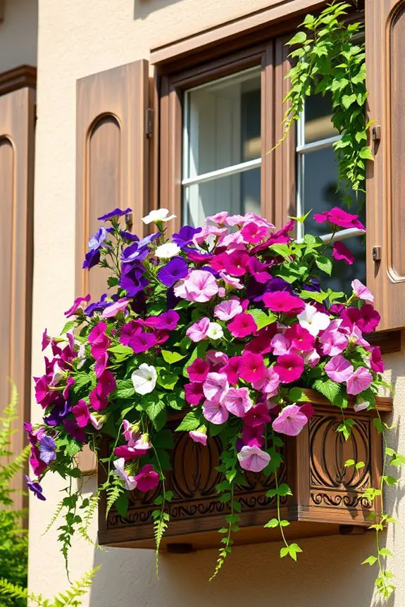 vibrant balcony window boxes