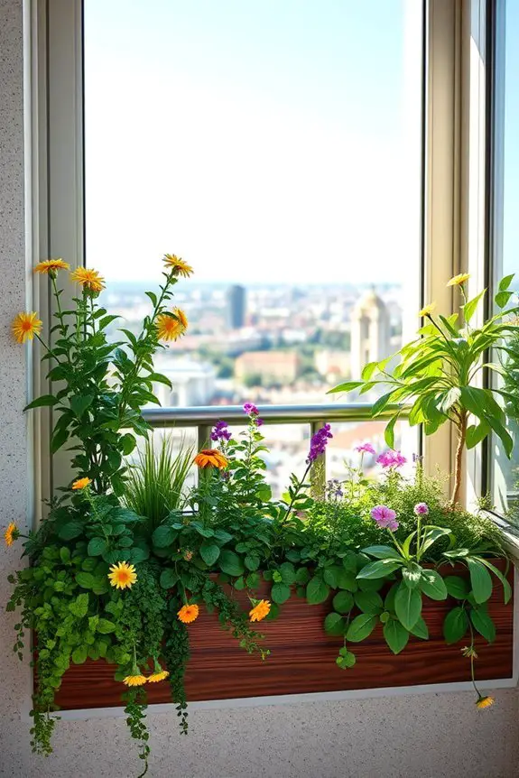 vibrant balcony window boxes
