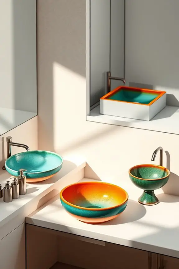 vibrant basin color accents