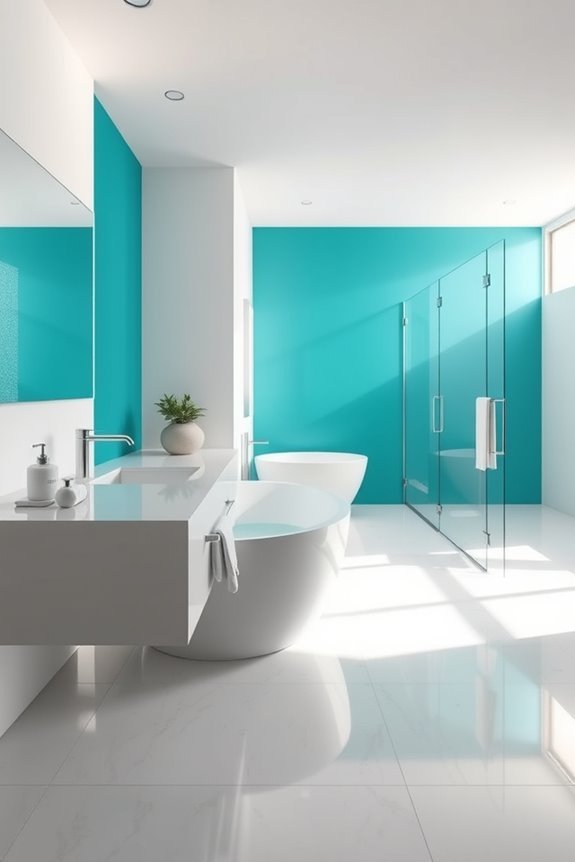 vibrant bathroom accent walls