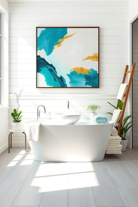 vibrant bathroom artwork decor