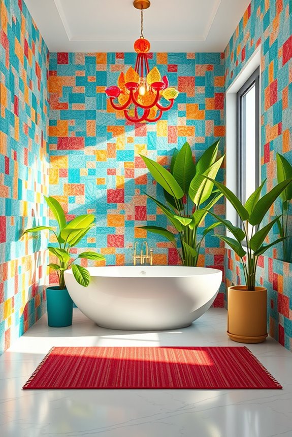 vibrant bathroom color explosion