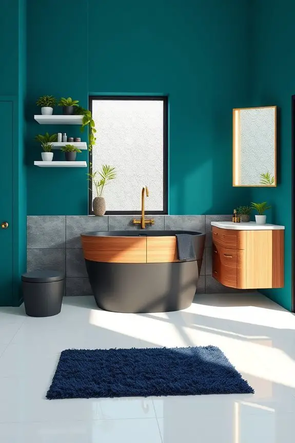 vibrant bathroom color transformation