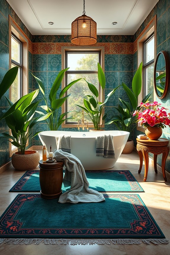 vibrant bathroom textile transformation