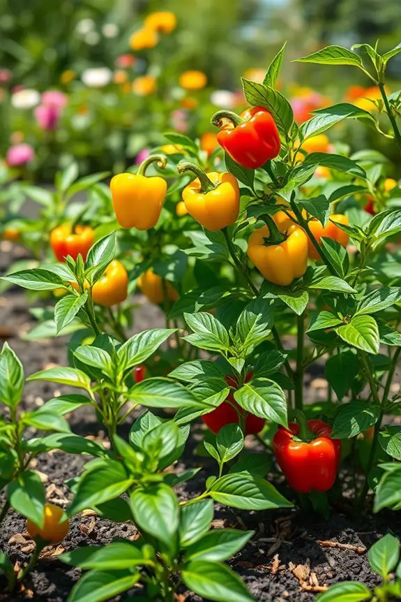 vibrant bell pepper gardening