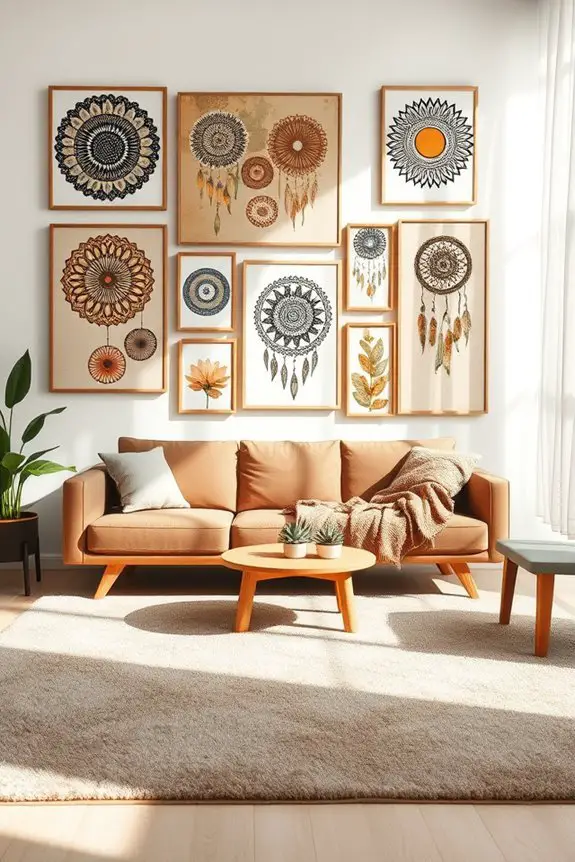 vibrant bohemian wall art