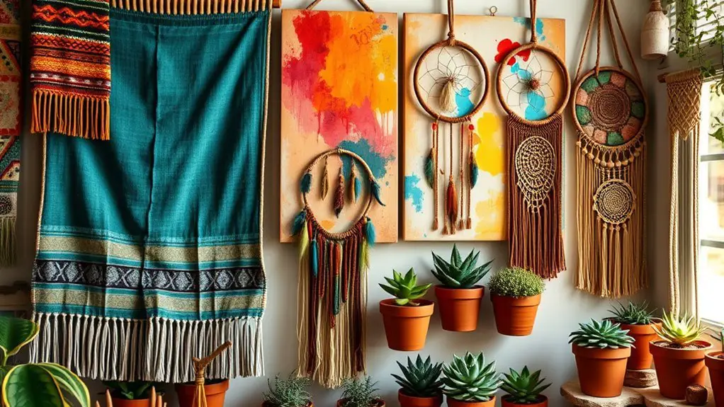 vibrant boho wall decor