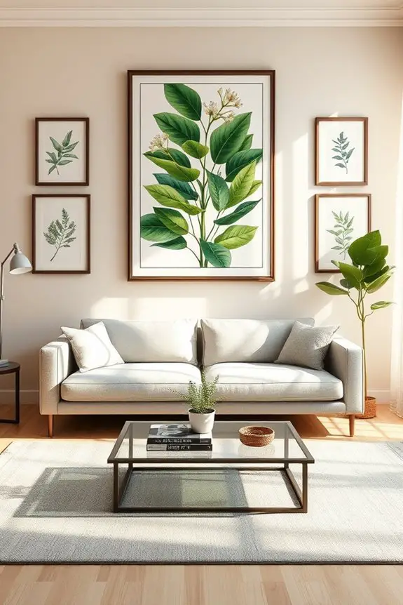 vibrant botanical living room