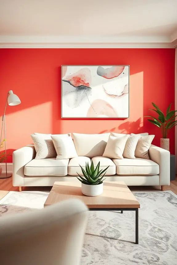 vibrant bright coral accent