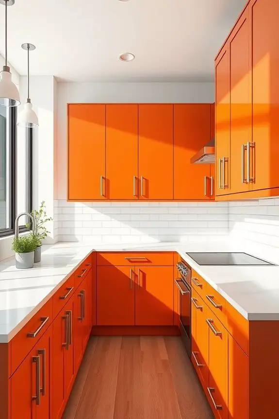 vibrant burnt orange contrast