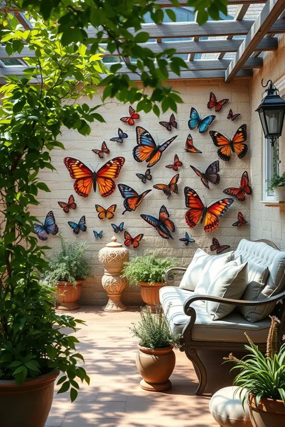 vibrant butterfly wall designs