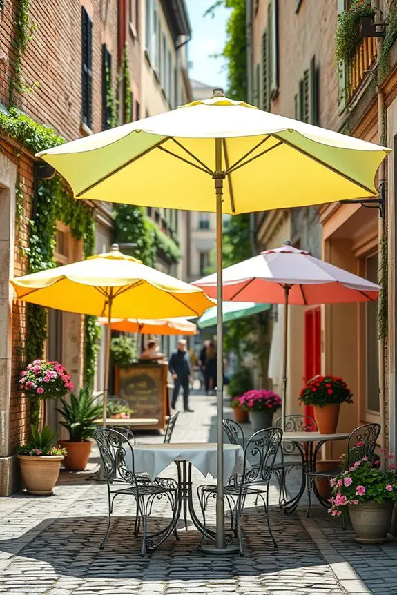 vibrant caf umbrella aesthetics