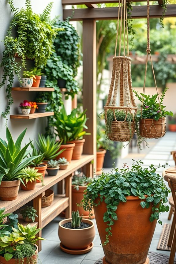 vibrant cafe garden displays