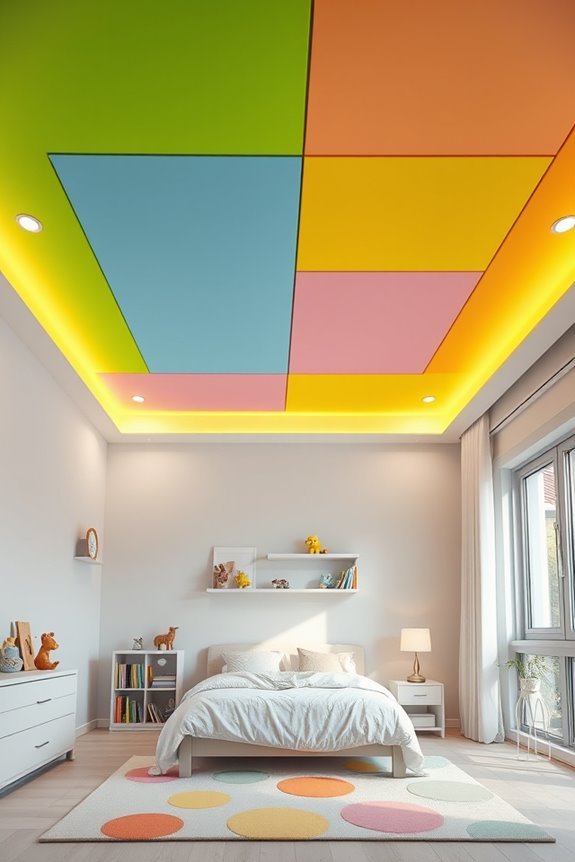 vibrant ceiling color blocks