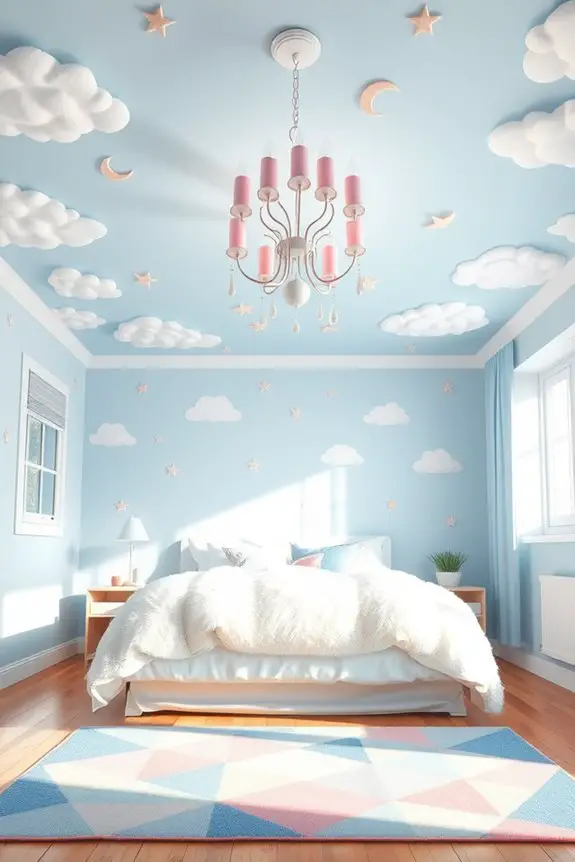 vibrant ceiling mural designs