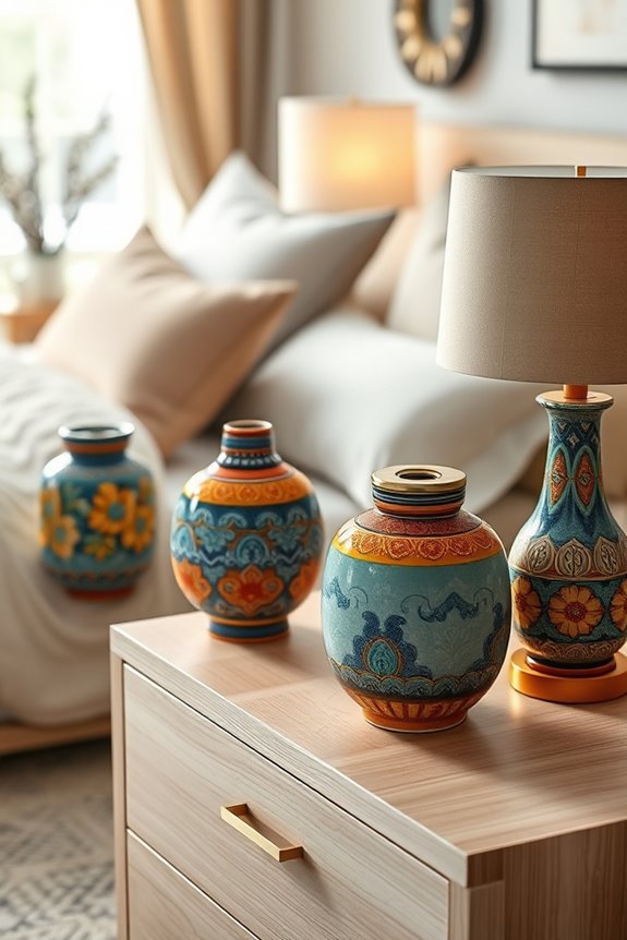 vibrant ceramic bedside illumination