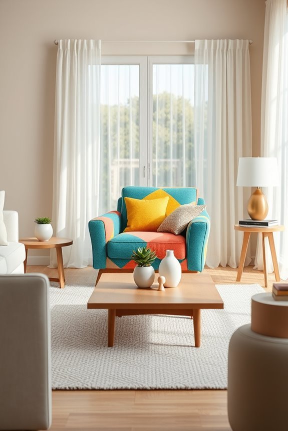 vibrant chairs enhance decor