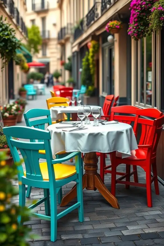vibrant chairs playful decor
