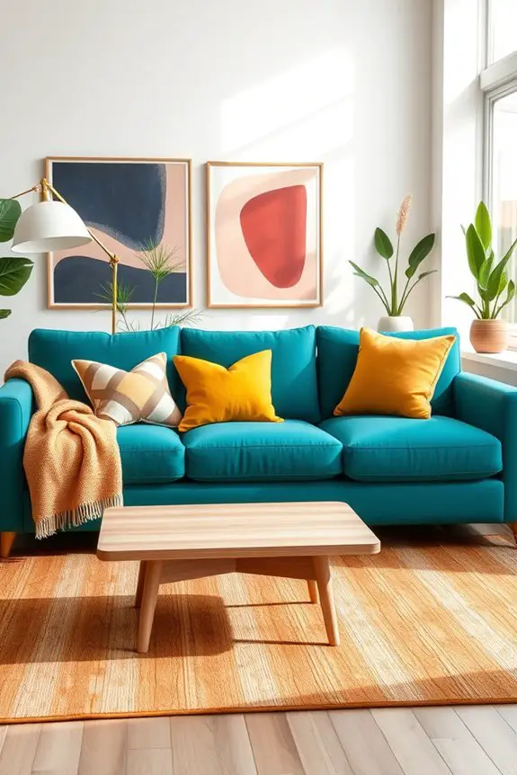vibrant chaise lounge accents