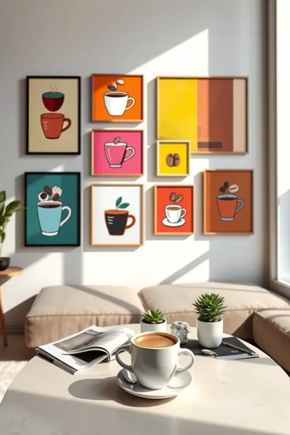 vibrant coffee art prints