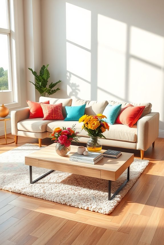 vibrant color accents enhance mood