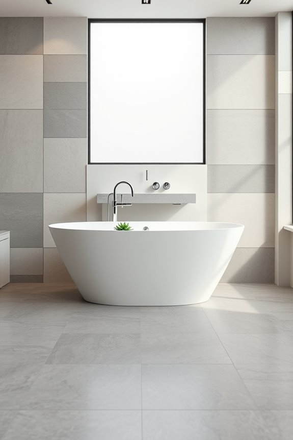 vibrant color blocked bathroom designs