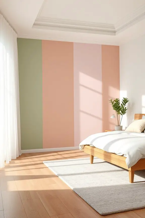 vibrant color blocked bedroom design