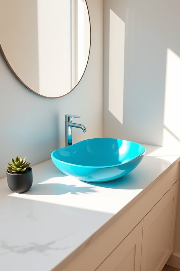 vibrant colorful bathroom sinks