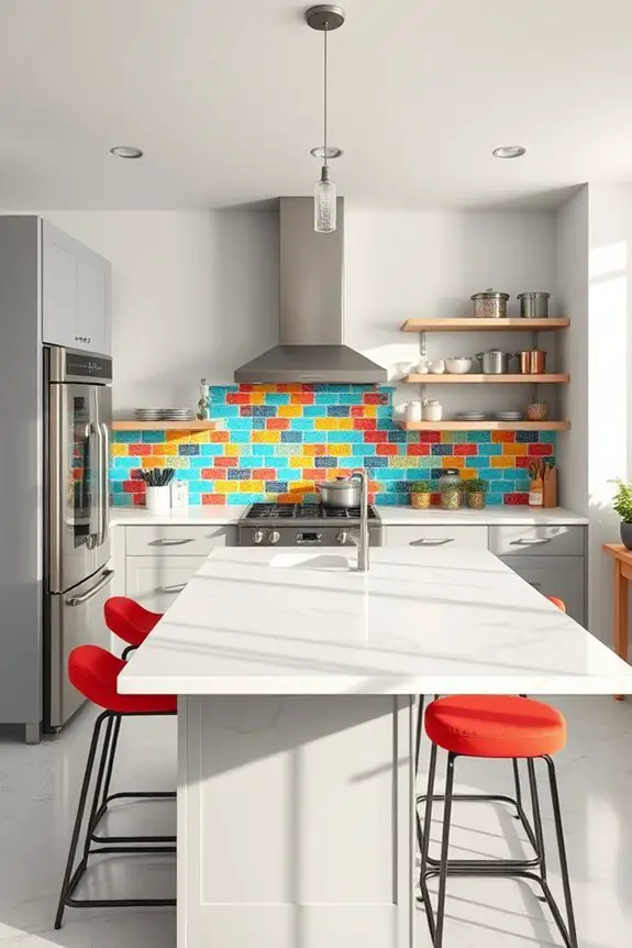 vibrant colorful kitchen backsplashes