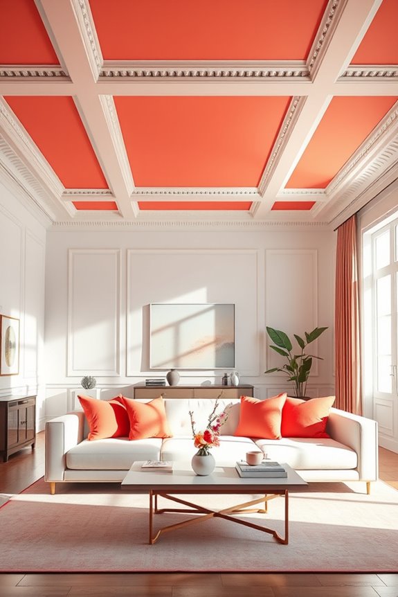 vibrant coral ceiling transformation