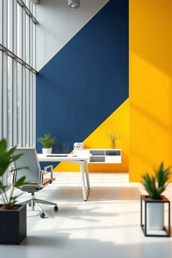 vibrant corporate color blocking