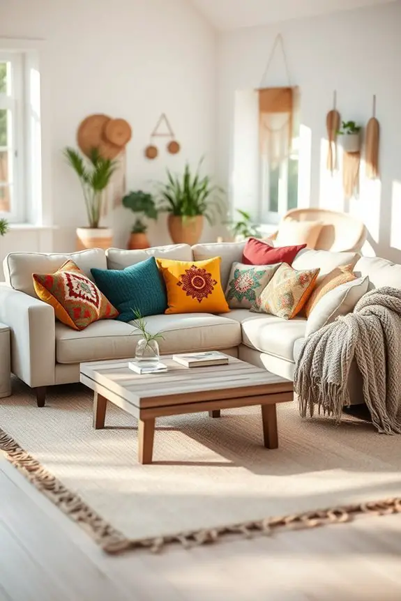 vibrant cozy throw pillows