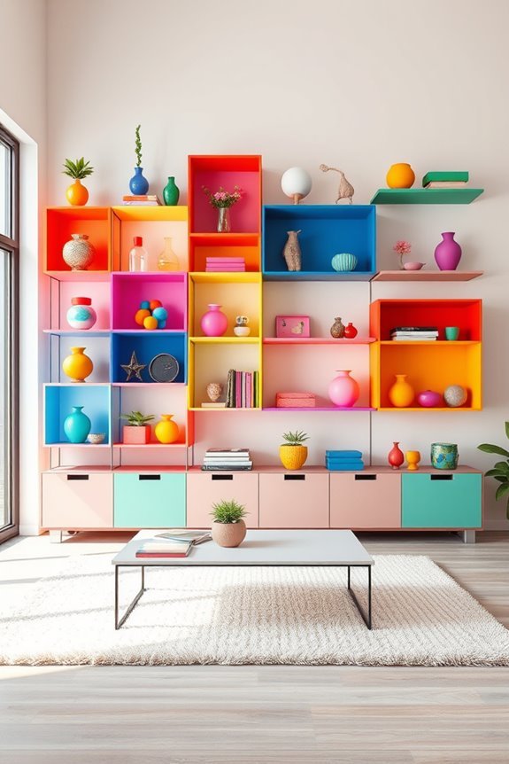 vibrant customizable shelving units