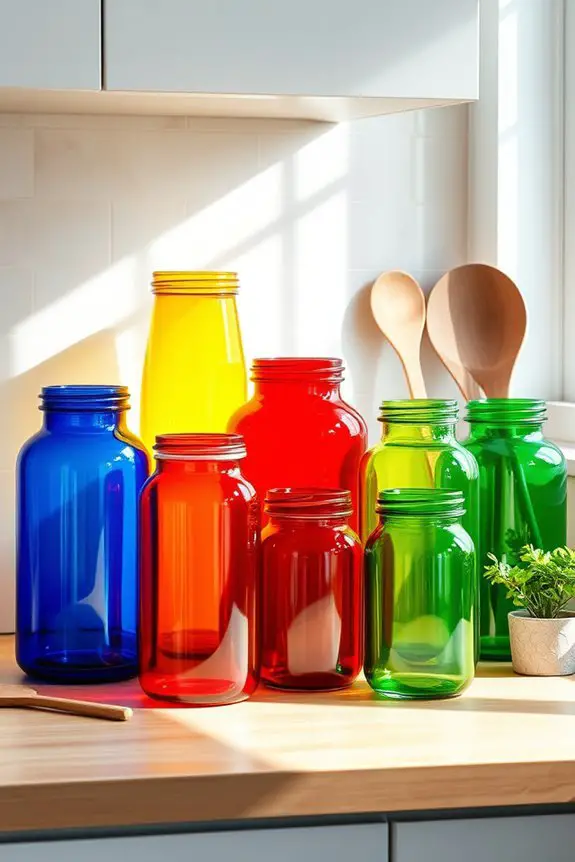 vibrant decorative kitchen jars