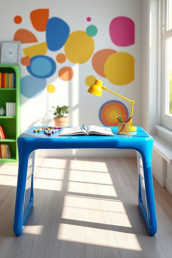 vibrant desks inspire creativity