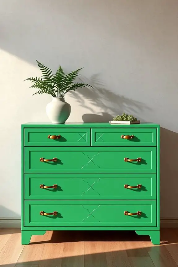 vibrant dresser with sophistication