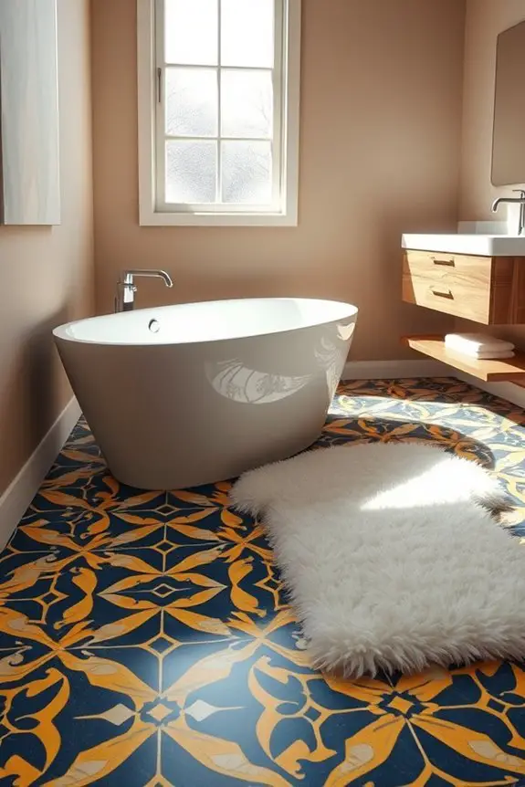 vibrant durable bathroom flooring