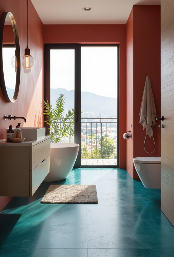 vibrant durable bathroom floors