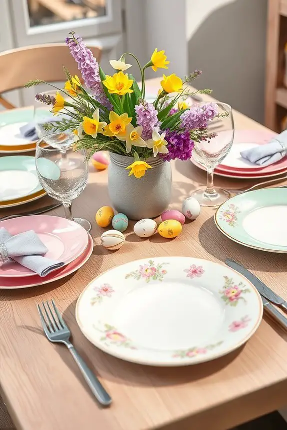 vibrant easter table settings