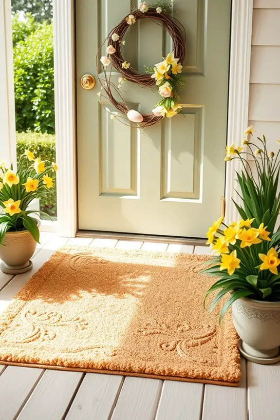 vibrant easter welcome mats